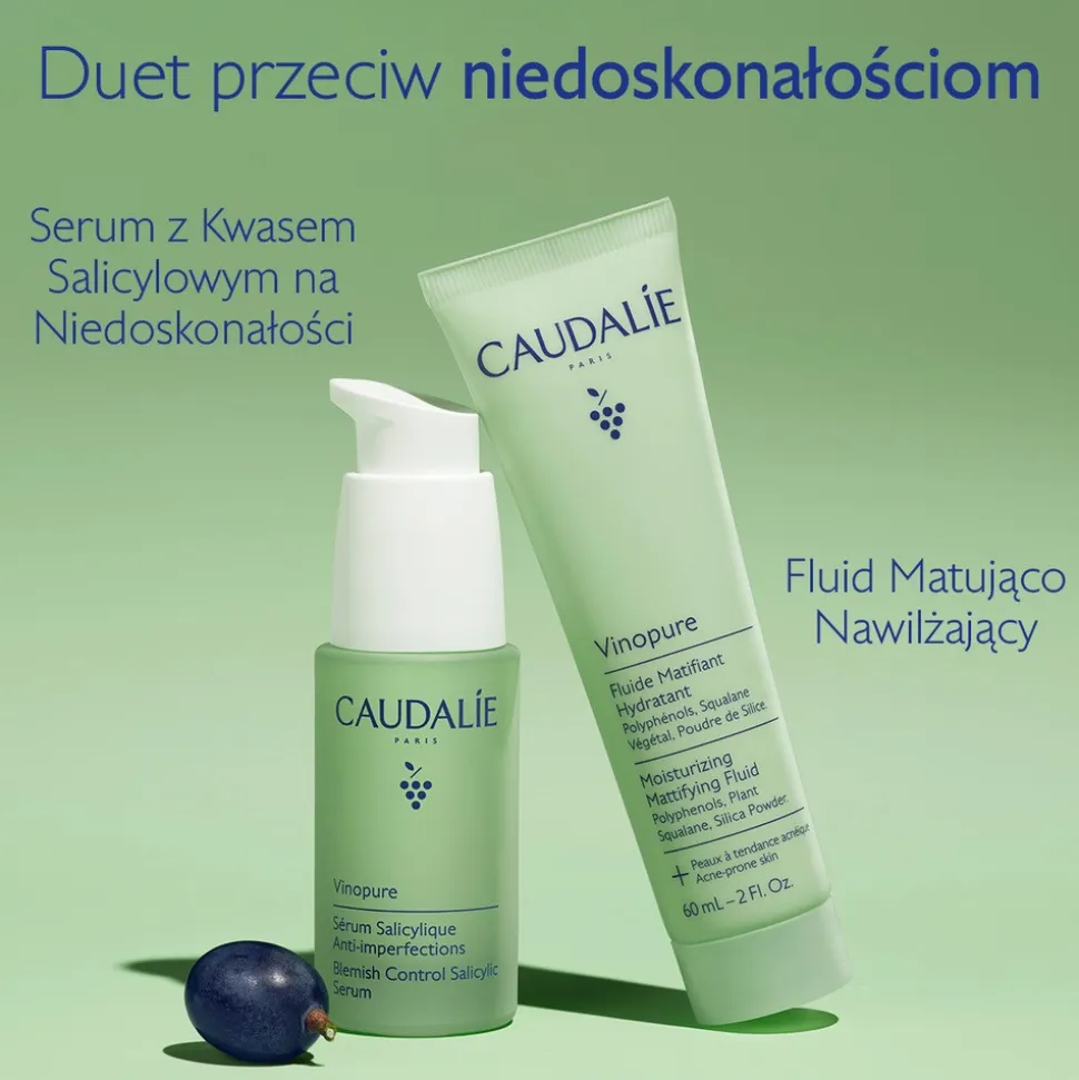 Caudalie Vinopure, fluid matująco-nawilżający, 60 ml
