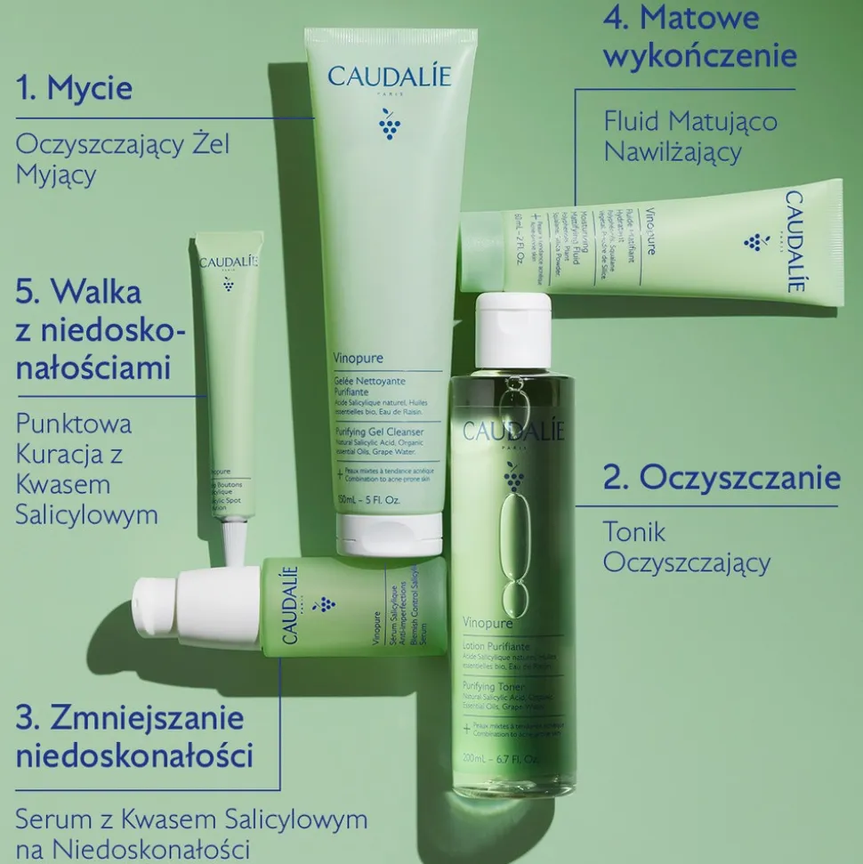 Caudalie Vinopure, fluid matująco-nawilżający, 60 ml