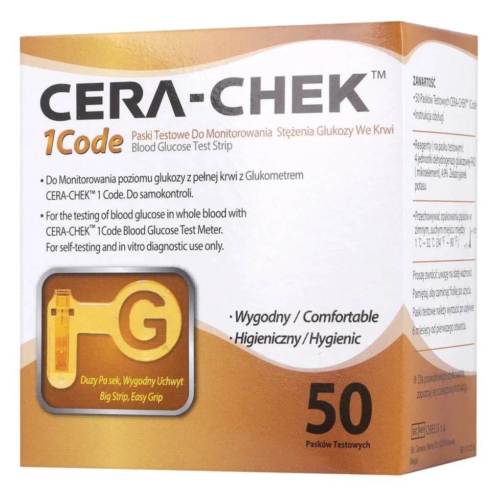Cera-Chek 1 Code, test paskowy, 50 szt.