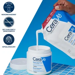 Cerave, balsam nawilżający do ciała i twarzy dla skóry suchej i bardzo suchej, refill, 454 g