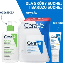 Cerave, balsam nawilżający do ciała i twarzy dla skóry suchej i bardzo suchej, refill, 454 g
