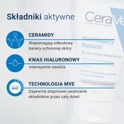 CeraVe, balsam nawilżający do ciała i twarzy dla skóry suchej i bardzo suchej, 50 ml