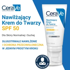 CeraVe, nawilżający krem do twarzy SPF 50, 52 ml