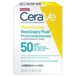 CeraVe, niewidoczny, nawilżający fluid przeciwsłoneczny SPF50, 50 ml