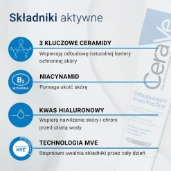 CeraVe, odbudowujący krem pod oczy dla skóry normalnej i suchej, 14 ml