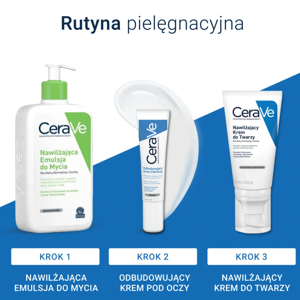CeraVe, odbudowujący krem pod oczy dla skóry normalnej i suchej, 14 ml