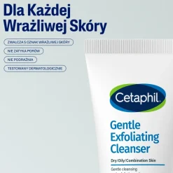 Cetaphil, delikatny żel oczyszczający do twarzy z peelingiem, 178 ml