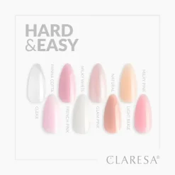 Claresa Hard&Easy Builder Gel, żel budujący do paznokci, Milky Pink, 45 g