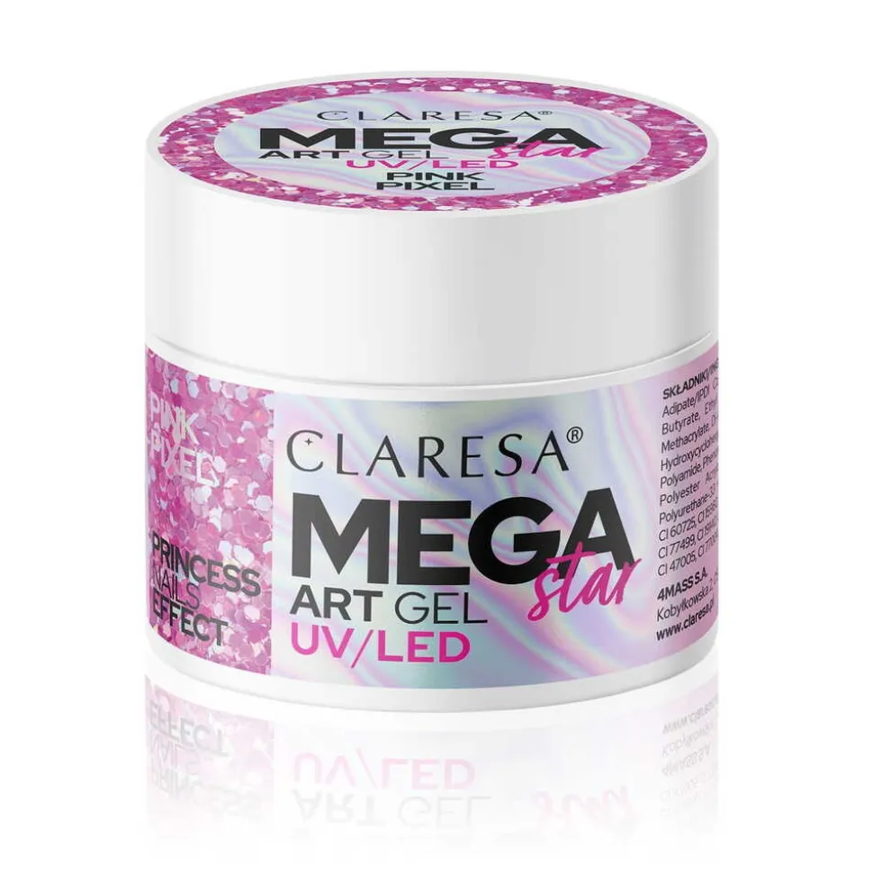 Claresa Mega Star Art Gel, żel do zdobień, Pink Pixel, 10 g