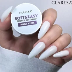 Claresa Soft&Easy Builder Gel, żel budujący do paznokci, Milky White, 12 g