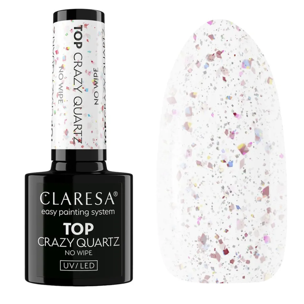 Claresa Top No Wipe Crazy Quartz, top hybrydowy, 5 g
