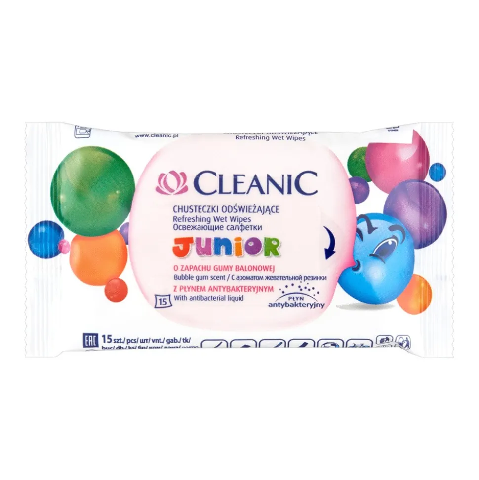 Cleanic Junior, chusteczki odświeżajace, 15 szt.