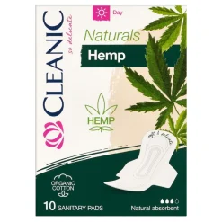 Cleanic Naturals Organic Cotton&Hemp, podpaski higieniczne, day, 10 szt.
