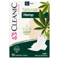 Cleanic Naturals Organic Cotton&Hemp, podpaski higieniczne, night, 10 szt.