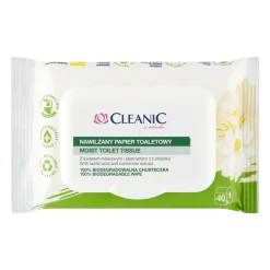 Cleanic, nawilżany papier toaletowy, rumianek, 40 szt.