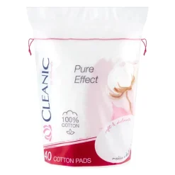 Cleanic Pure Effect, płatki kosmetyczne, owalne, 40 szt.