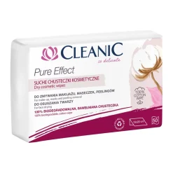 Cleanic Pure Effect, suche chusteczki kosmetyczne, 50 szt.