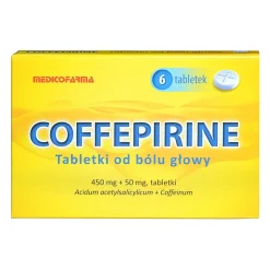 Coffepirine Tabletki od bólu głowy, 450 mg+50 mg, 6 szt.
