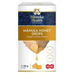 Cukierki z miodem Manuka MGO 400+ i witamina C smak imbirowo-cytrynowy, 65 g