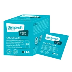 Demoxoft Plus Clean, chusteczki do specjalistycznej higieny powiek i skóry wokół oczu, 20 szt
