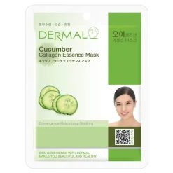 Dermal Cucumber Collagen Essence Mask, Kolagenowa maska w płachcie z ogórkiem, 23 g