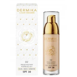 Dermika Luxury Ceramides, pielęgnacyjny podkład 4w1, SPF 30, odcień 02, 30 ml