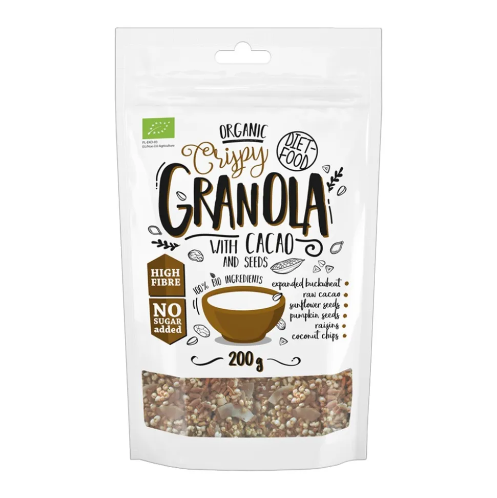Diet-Food, Bio Granola z Kakao, 200 g