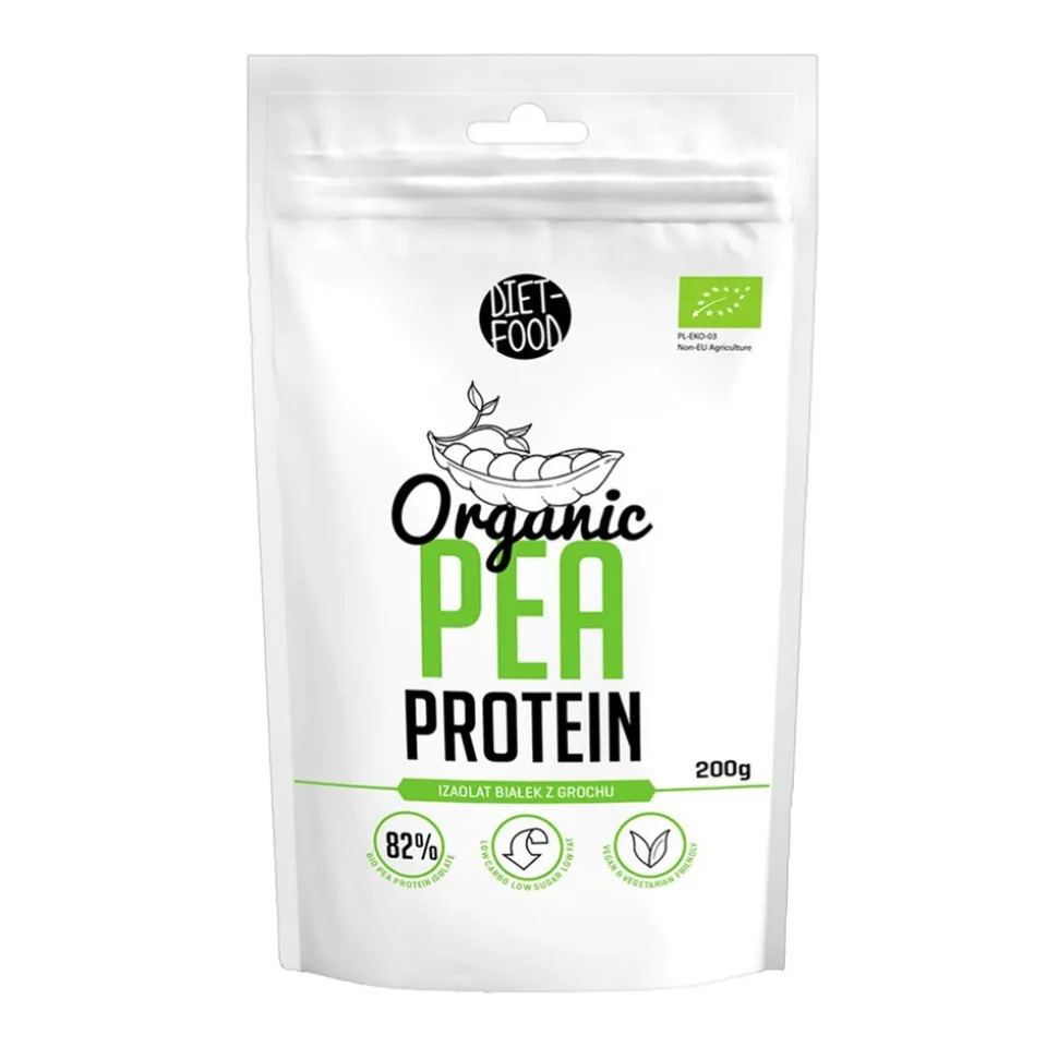 Diet-Food, Organic Pea Protein, białko z grochu, 200 g