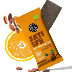 Diet-Food Satisfy Bio wegański baton kakaowy z olejkiem pomarańczowym, 35 g