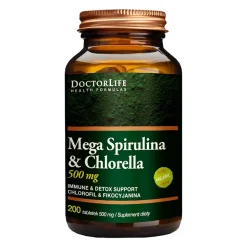DoctorLife Mega Spirulina & Chlorella, tabletki, 200 szt.