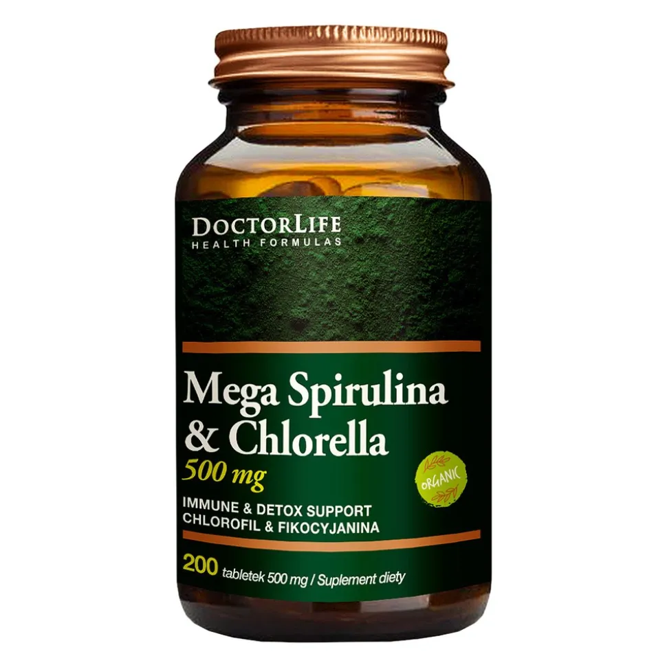 DoctorLife Mega Spirulina & Chlorella, tabletki, 200 szt.