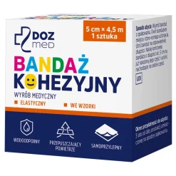 DOZ Med, bandaż elastyczny kohezyjny, 5 cm x 4,5 m, dla dzieci, 1 szt.