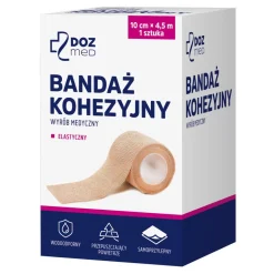 DOZ Med, bandaż elastyczny kohezyjny, 10 cm x 4,5 m, cielisty, 1 szt.