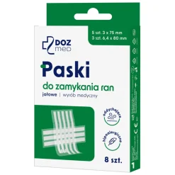 DOZ Med, paski do zamykania ran, jałowe, 8 szt.