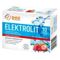 DOZ PRODUCT, Elektrolit o smaku truskawkowym, proszek w saszetkach, 10 x 4,2 g
