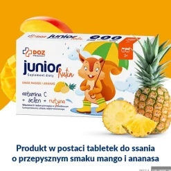 DOZ Product JuniorRutin, tabletki do ssania, smak mango i ananas, 30 szt.