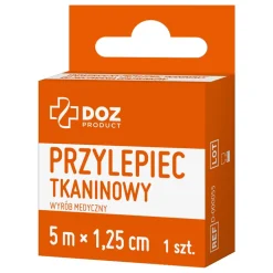 DOZ PRODUCT Uniwersalny przylepiec tkaninowy, 5 m x 1,25 cm, 1 szt.