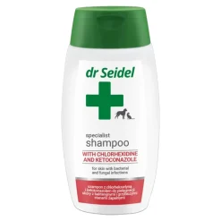 Dr seidel Szampon z chlorheksydyną i ketokonazolem dla psów i kotów, 220 ml