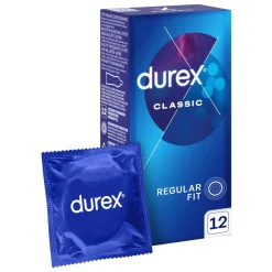 Durex Classic, prezerwatywy ze środkiem nawilżającym, 12 szt.