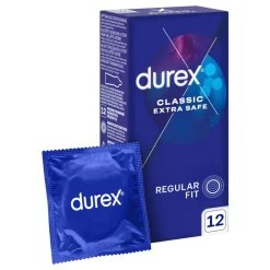 Durex Extra Safe, prezerwatywy powlekane środkiem nawilżającym, 12 szt.