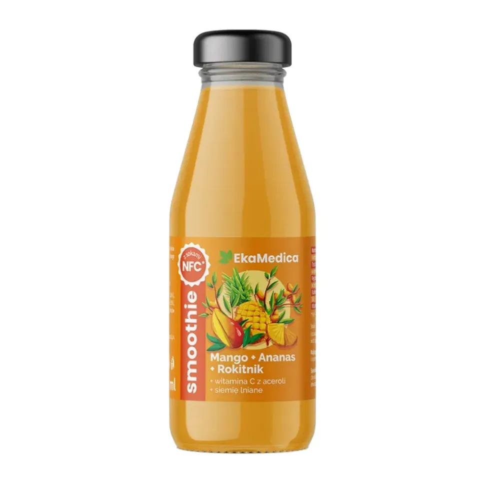 EkaMedica, Smoothie Mango Ananas Rokitnik, 250 ml