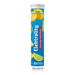 Elektrolity, tabletki musujące, smak cytrynowo-limonkowy, 20 szt.