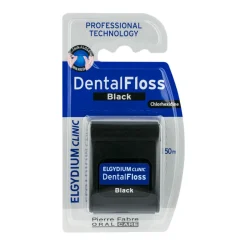Elgydium Clinic Dental Floss, nić dentystyczna czarna, 50 m