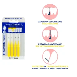 Elgydium Clinic Mono Compact 2, szczoteczka międzyzębowa, 4 szt.
