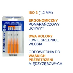 Elgydium Clinic Mono Compact 3, szczoteczka międzyzębowa, 4 szt.