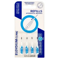 Elgydium Clinic Refills, wkłady do szczoteczki międzyzębowej, ISO 1, niebieskie, 4 szt.
