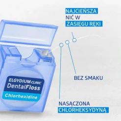 Elgydium Dental Floss Chlorhexidne, nić dentystyczna z chlorheksydyną, 50 m