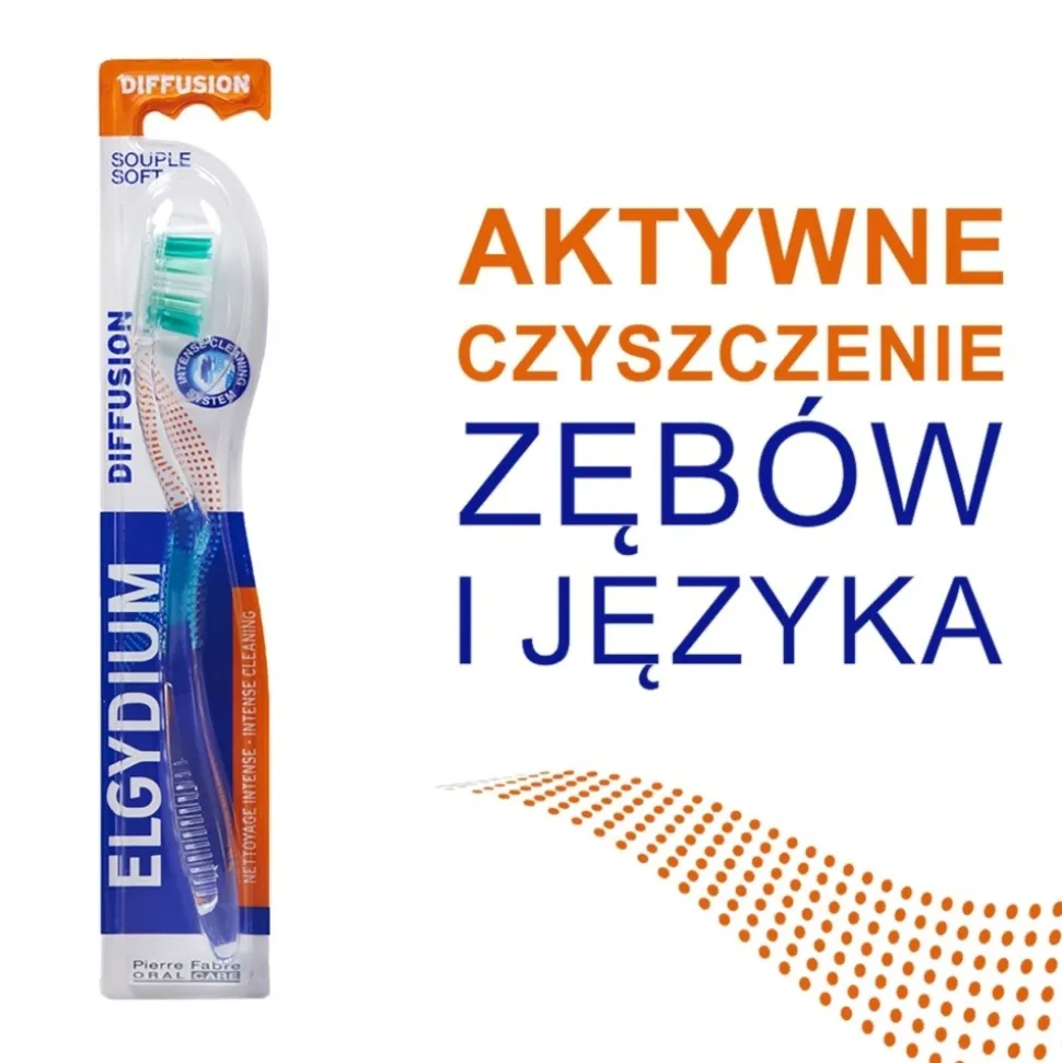 Elgydium Diffusion, szczoteczka do zębów, średnia, 1 szt.