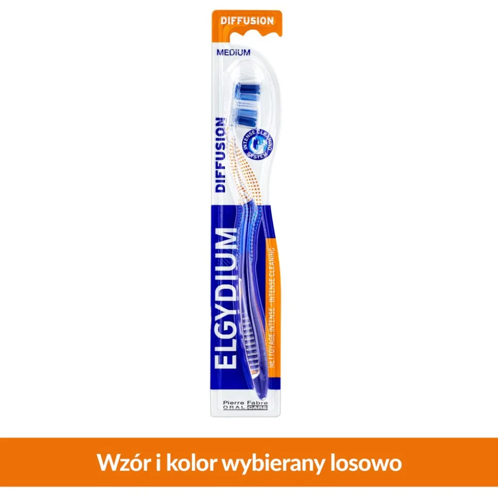 Elgydium Diffusion, szczoteczka do zębów, średnia, 1 szt.