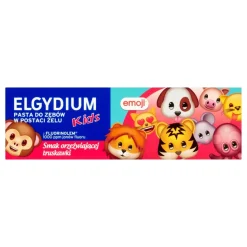 Elgydium Emoji Kids, pasta do zębów dla dzieci 3-6 lat, orzeźwiająca truskawka, 50 ml